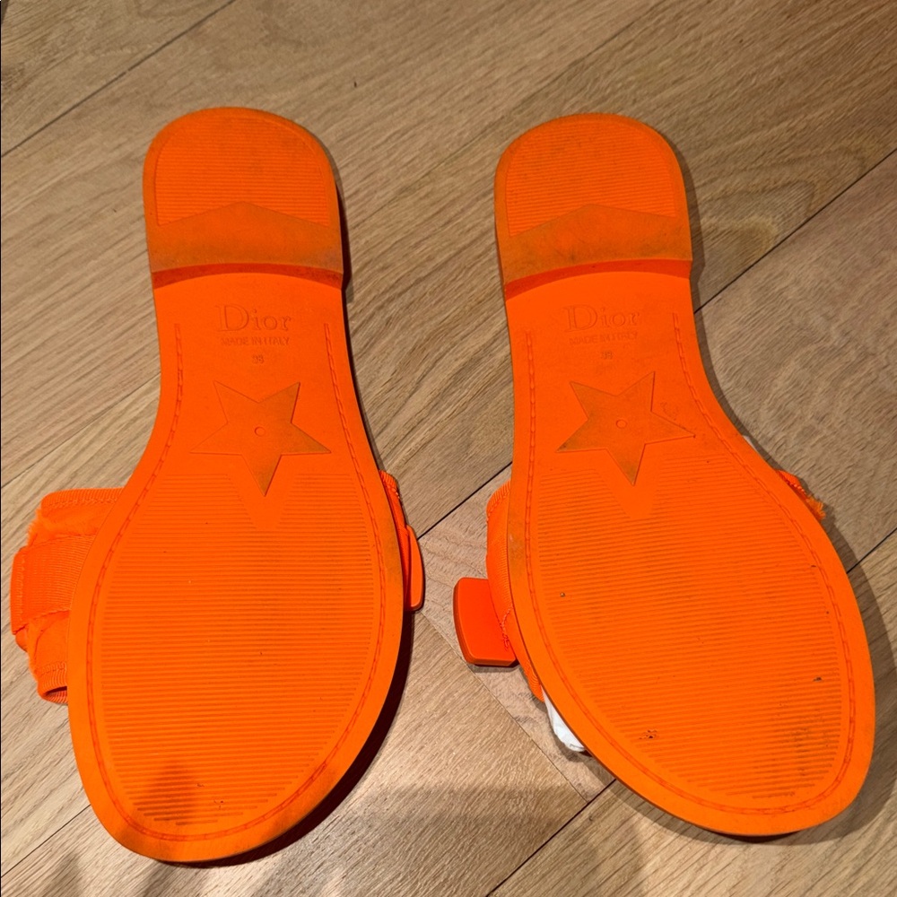 Christian Dior Orange Slides - Picture 2 of 3
